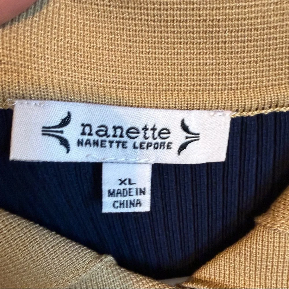 Nanette Lepore Navy and Tan Button Sweater Maxi Dress - Picture 5 of 7